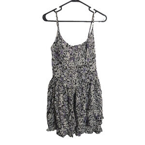 Fire Los Angeles Lavender Floral Skater Dress Medium SH4 Coquette Fairy Grunge